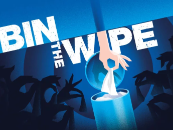 bin the wipe logo hand putting wipes in bin