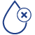 white water droplet with X symbol