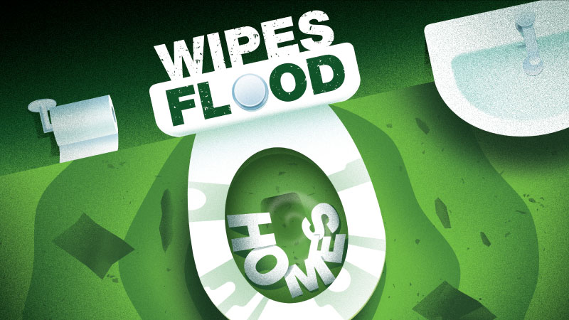 Wipes flood homes