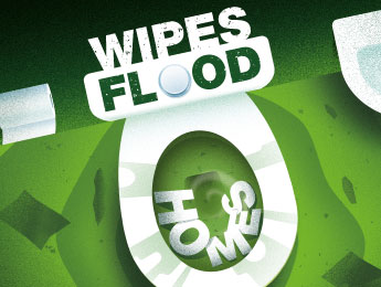 Wipes flood homes