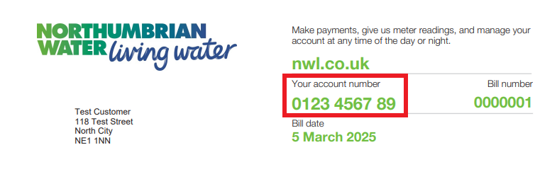 NW bill cropped highlighting account number