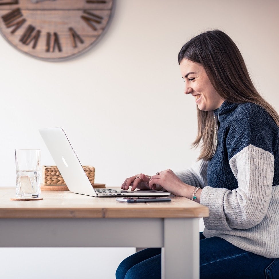 woman using laptop 