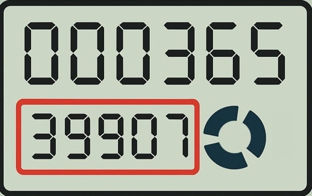Read the numbers on the top row only