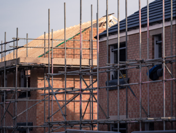 scaffolding on new build house