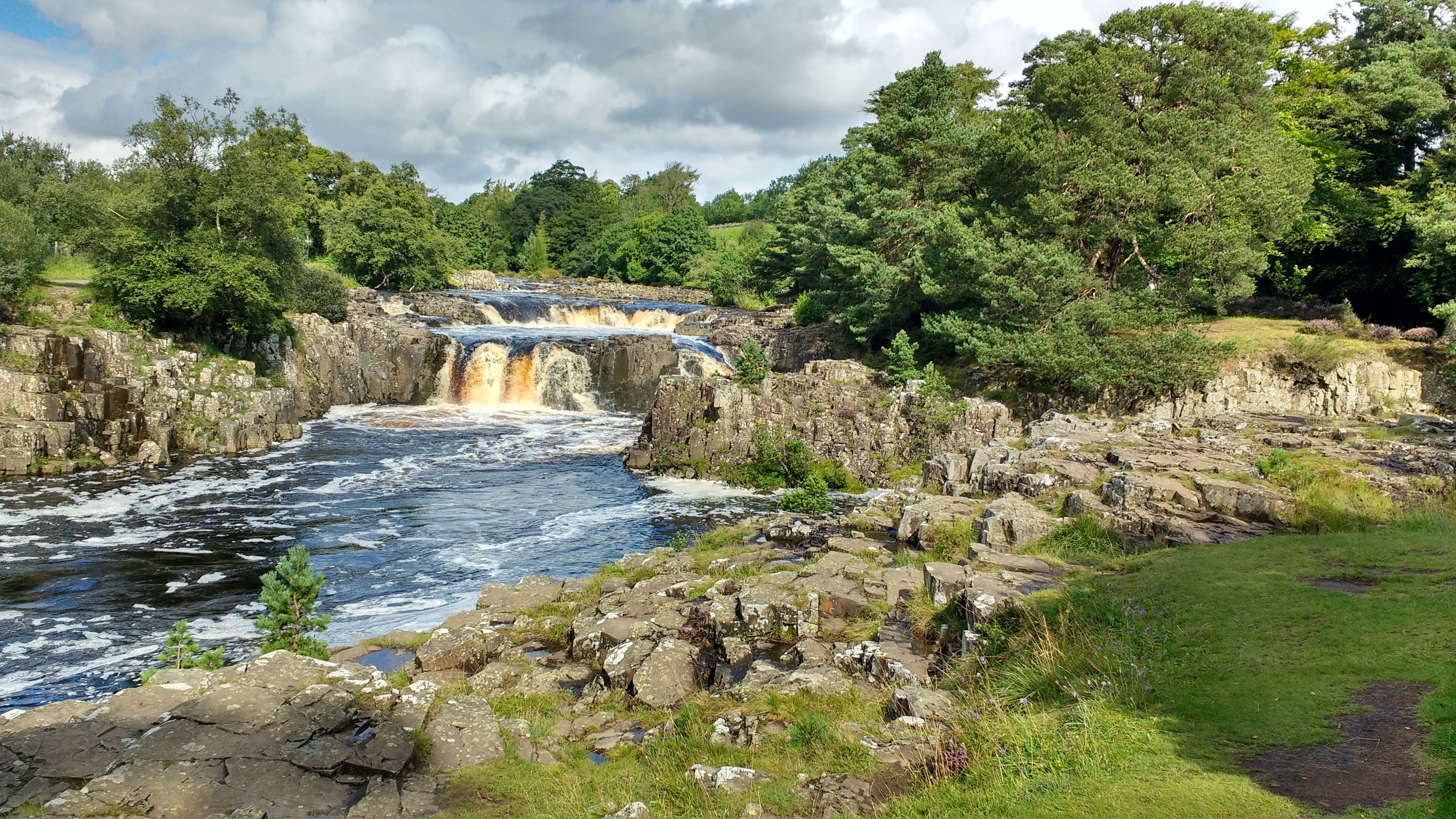 waterfall and river