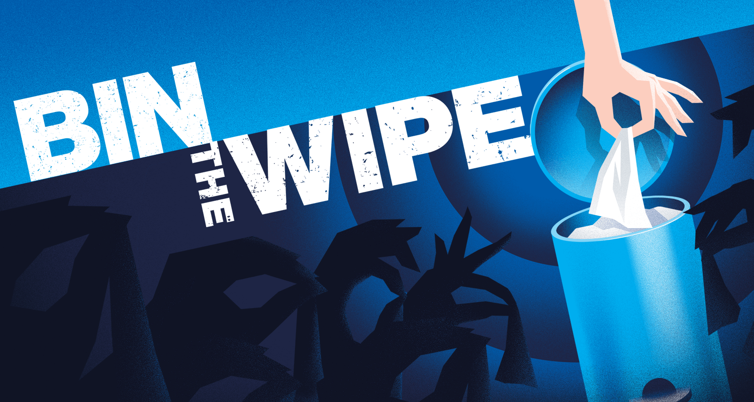 Bin the Wipe campaign artwork and logo