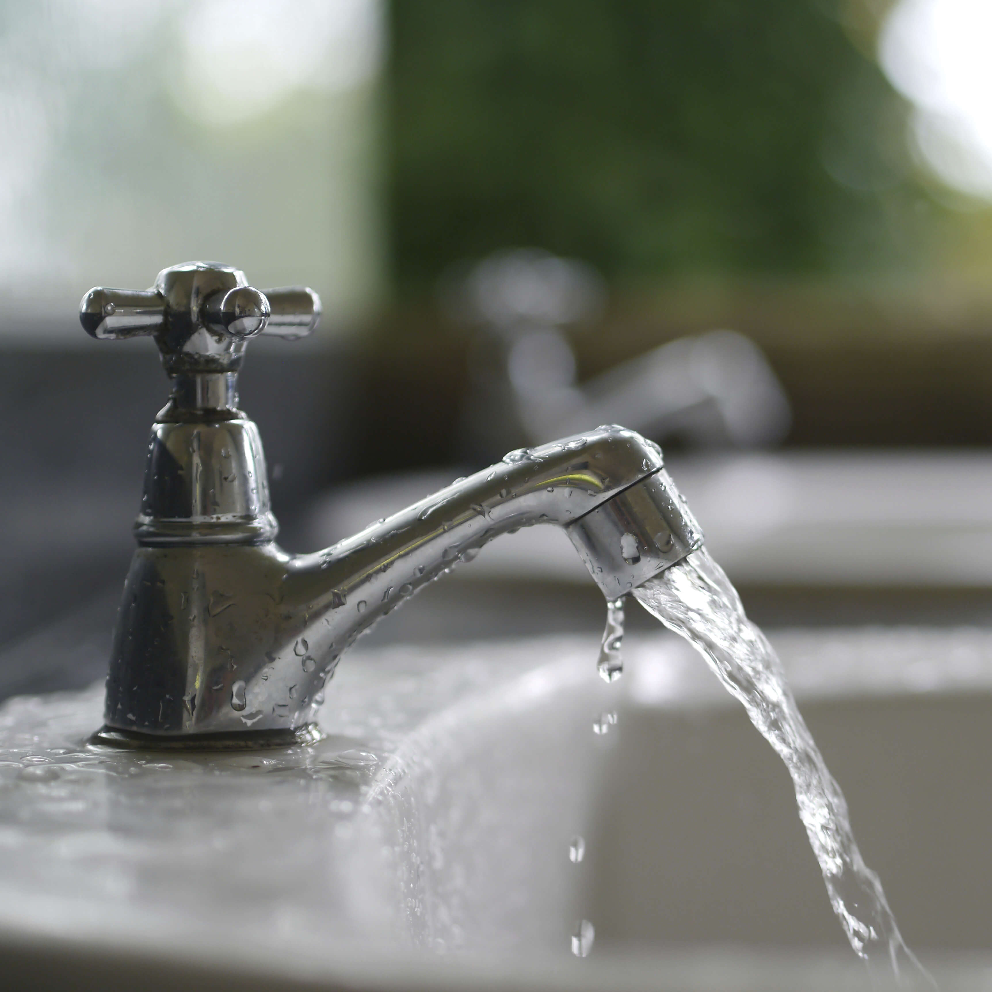 Running tap with water
